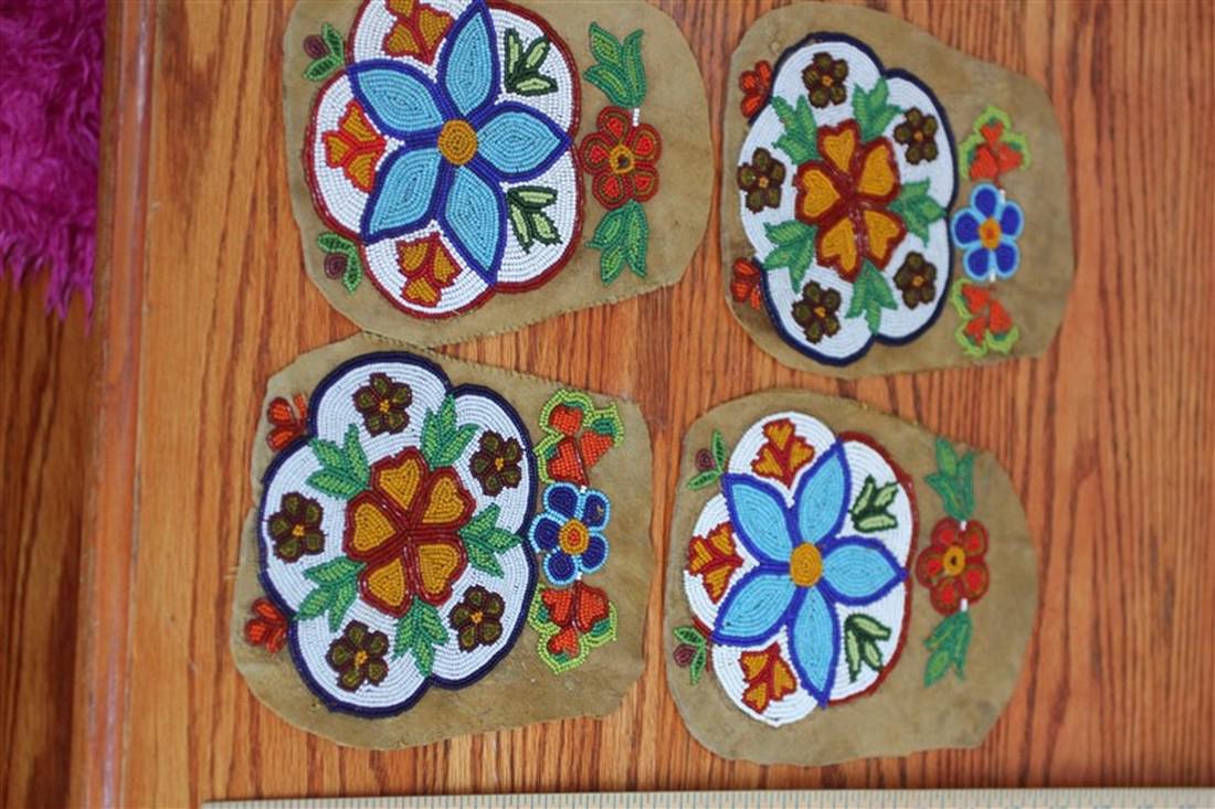 Four Beaded Panels used for Indian Related Items (1 of 2)