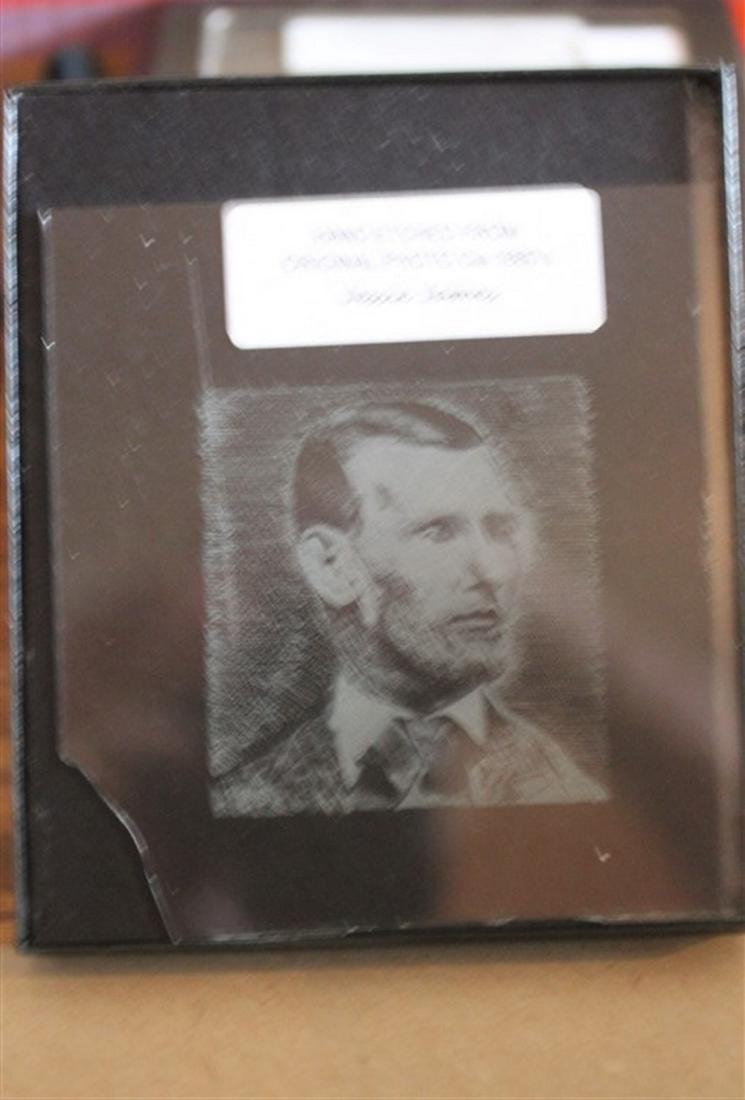 Hand Etched on Glass from Original Photo - Jesse James (1 of 1)