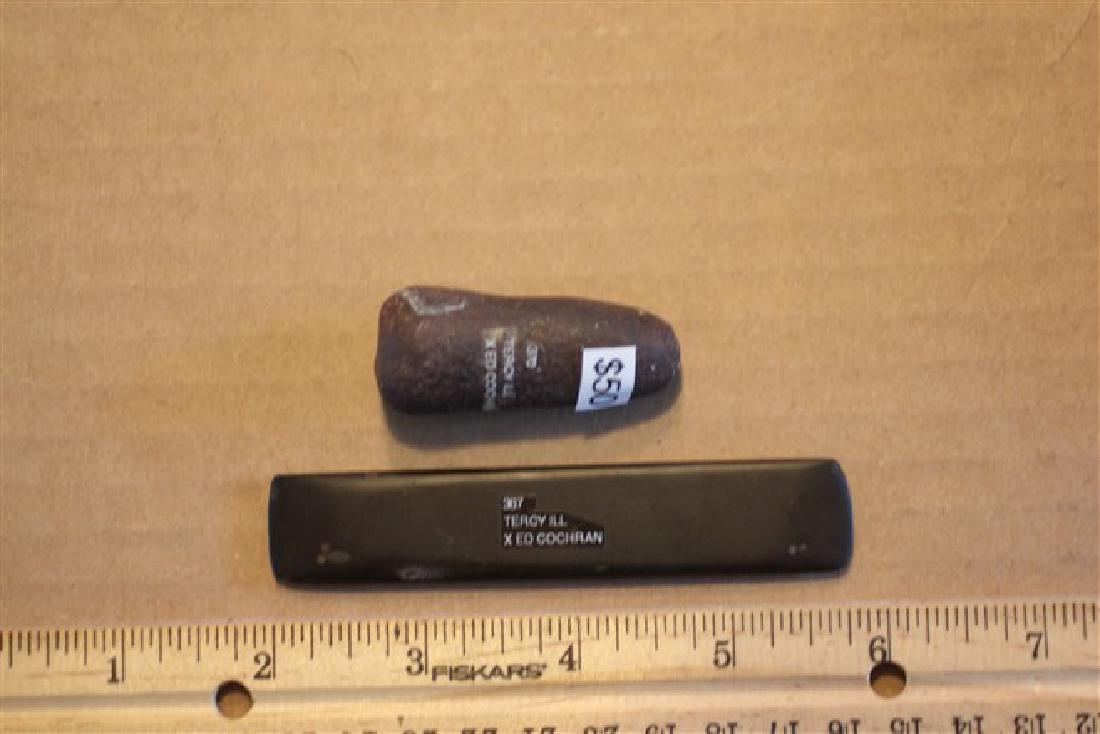 3 7/8' Chisel, 2" Pestle, Ex Ed Cochran Collection, (1 of 1)