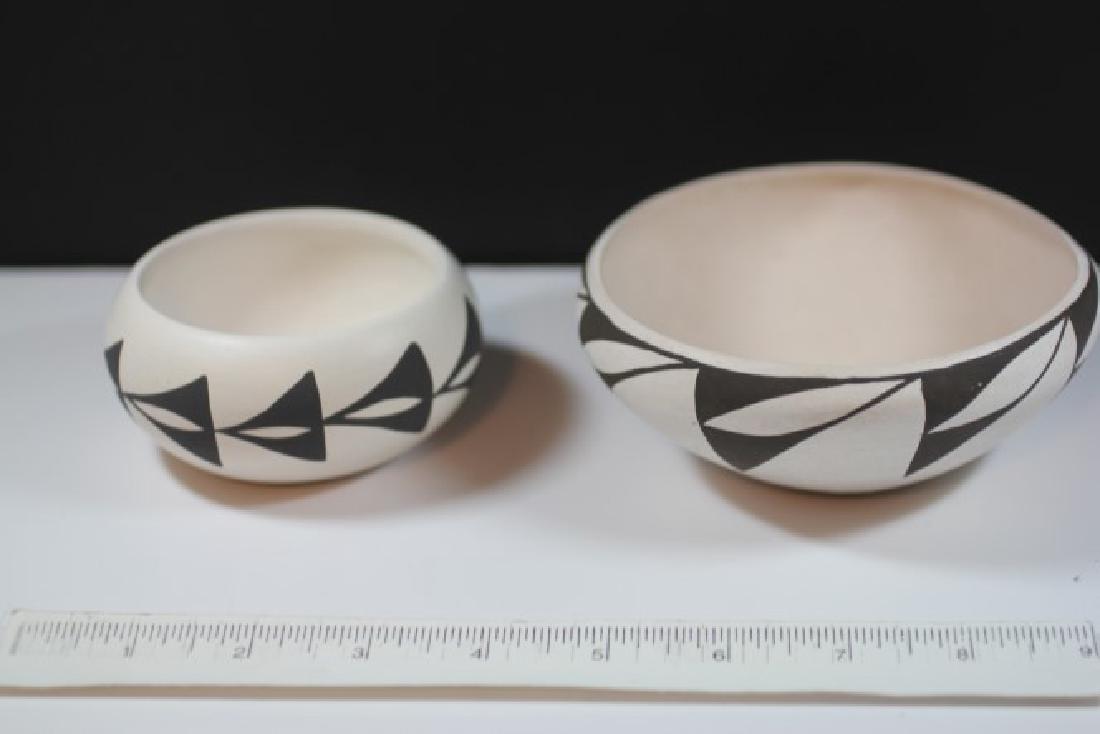 3 1/2"W & 4 14/"W Acoma Pots by D. Sanchez & J. C. (1 of 2)