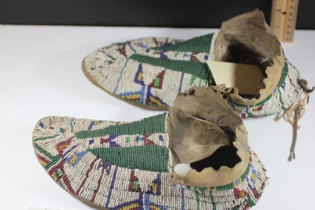 Circa 1800's Pair of  Beaded Mocassins-Donated in 1923 (1 of 3)