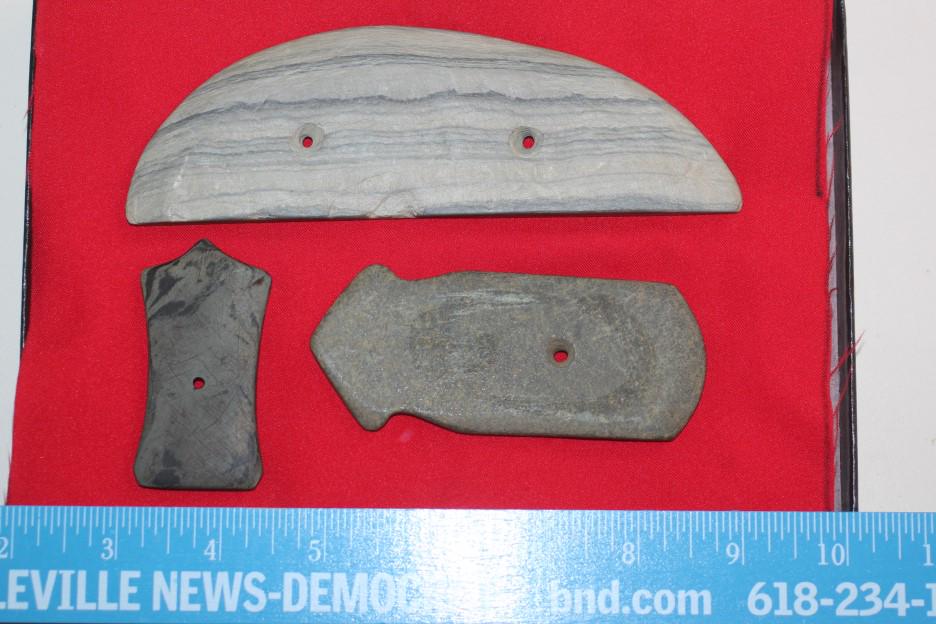 Gorget & Two Pendants, Indiana & Ohio: See Lot Title