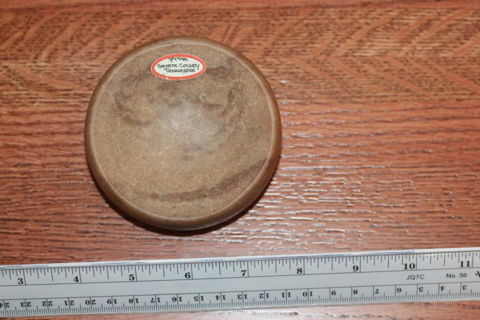 3 1/2â€™W x 1 1/4â€™H Cahokia Type Discoidal from: See Lot Title
