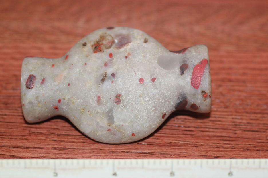 3 5/8" L x 2 7/16" W Porphyry Bottle Bannerstone, IN: See Lot Title