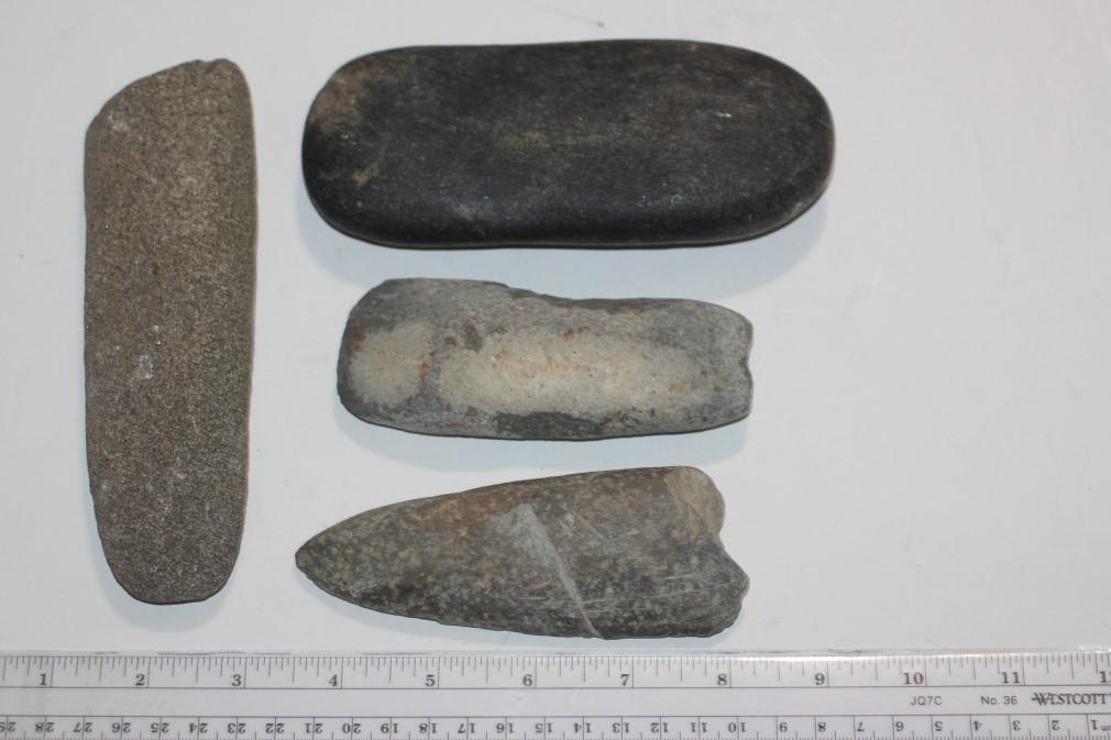 4 Indian Stone Artifacts, Illinois (1 of 1)