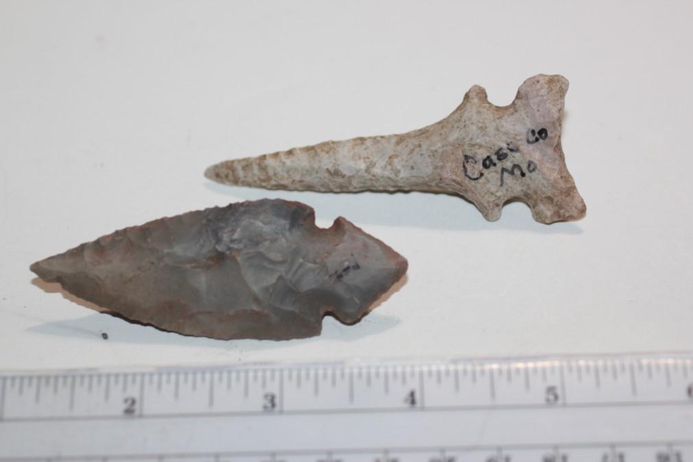 2 13/16"L Turkey Tail & 3 1/6"L Graham Cave Drill, Cass (1 of 2)