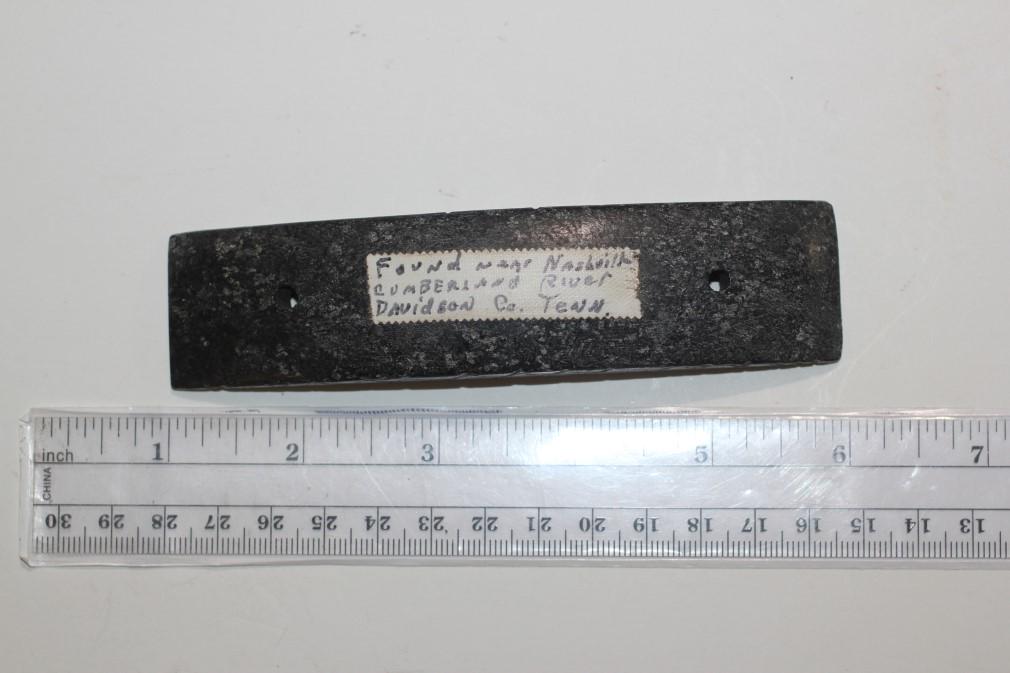 4 15/16" L Drilled Boatstone, Engr. Side Cumberland (1 of 3)