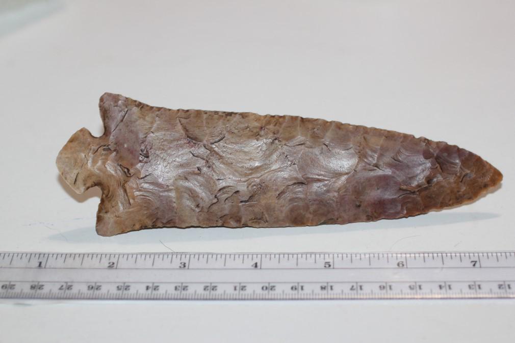 6 1/2"L Recurved Edge blade w/Turkey Tail Base, (1 of 2)