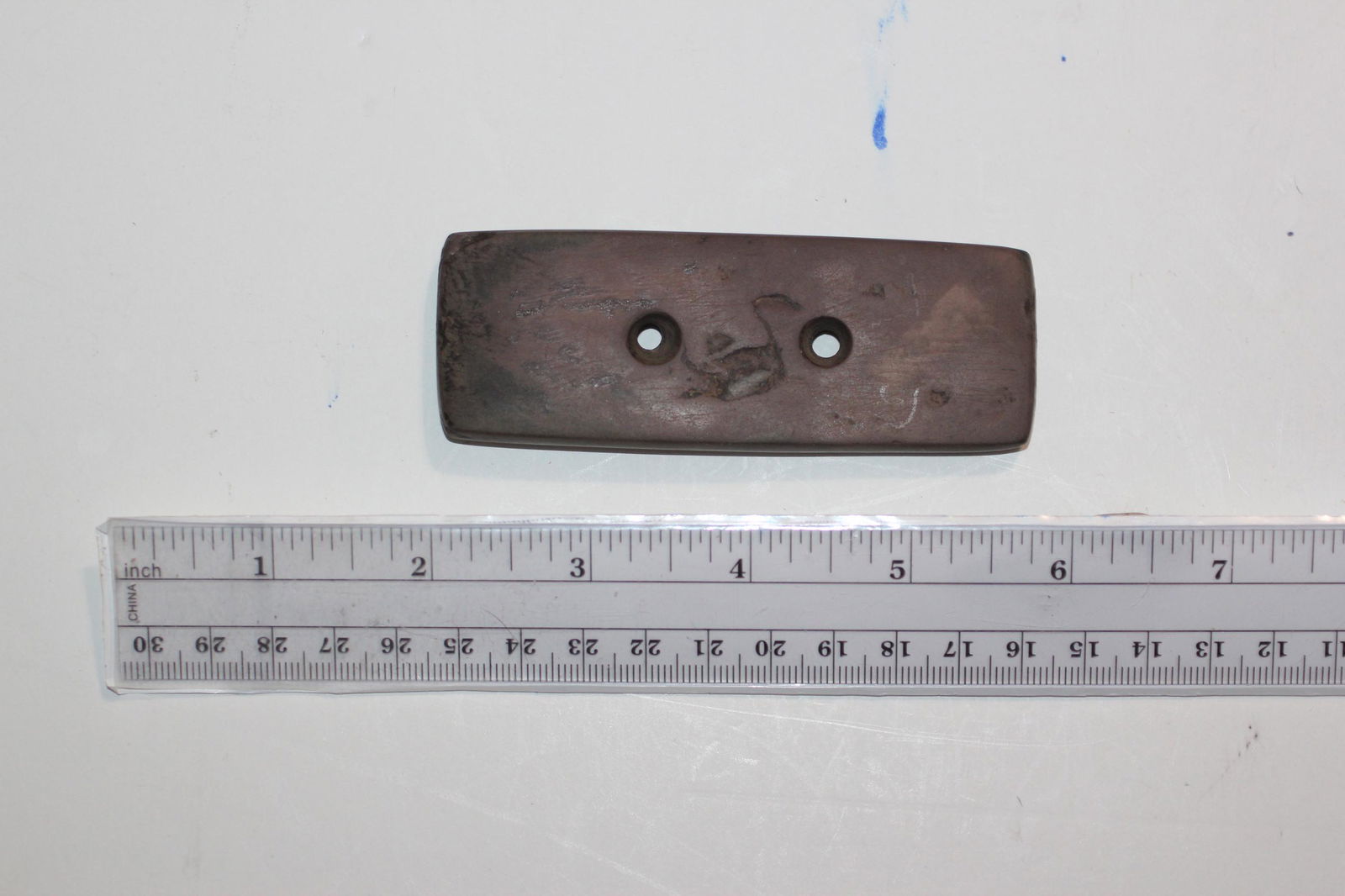 3 7/16" L x 1 3/8" W Gorget, Hoskin Co., OH w/ coa (1 of 3)