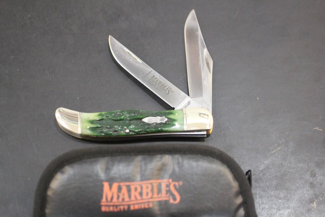Marbles Green Stag Handle Pocket Knife (Mint Condition): See Lot Title