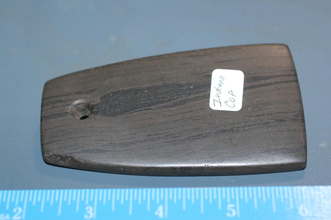 4 1/16" L x 2 1/4" w Gorget (Banded Slate) w/ coa, IN: See Lot Title