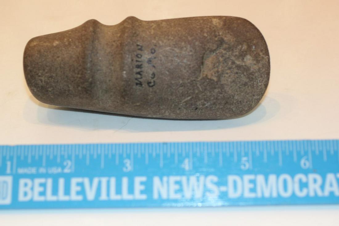 4 9/16"L 3/4 Grooved Axe, Marion Co., Missouri: See Lot Title