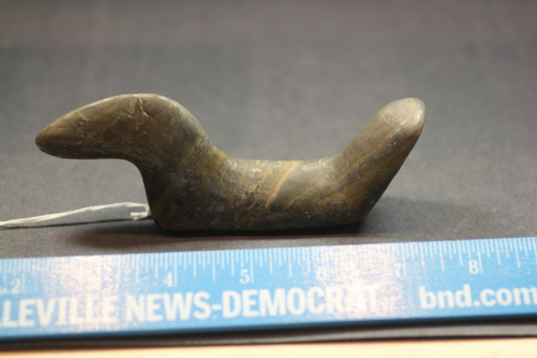 5 7/16" L Banded Slate Birdstone, Montcalm Co., MI (1 of 3)