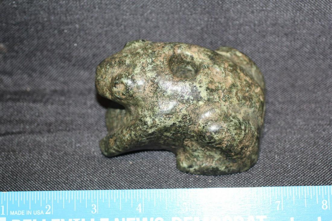 3 7/8" L x 2 3/4"W x 2 1/2" H Frog Effigy Pipe, S (1 of 3)