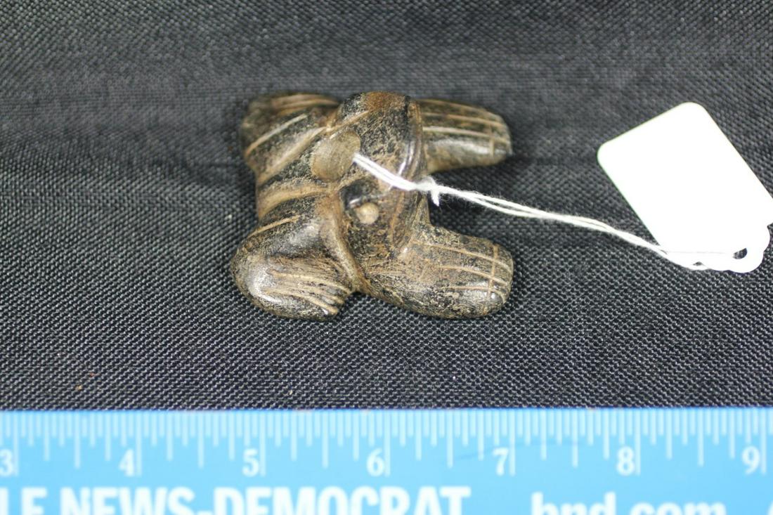 2 1/2" L x 1 5/16" W Steatite Frog Pipe, Medina Co., OH (1 of 2)