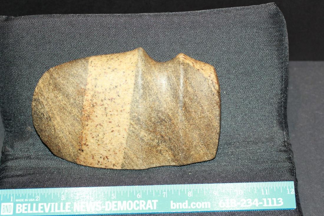 7 1/4" L x 5 1/16" W 3/4 Grooved Axe, Meskwoki, Indian, (1 of 3)