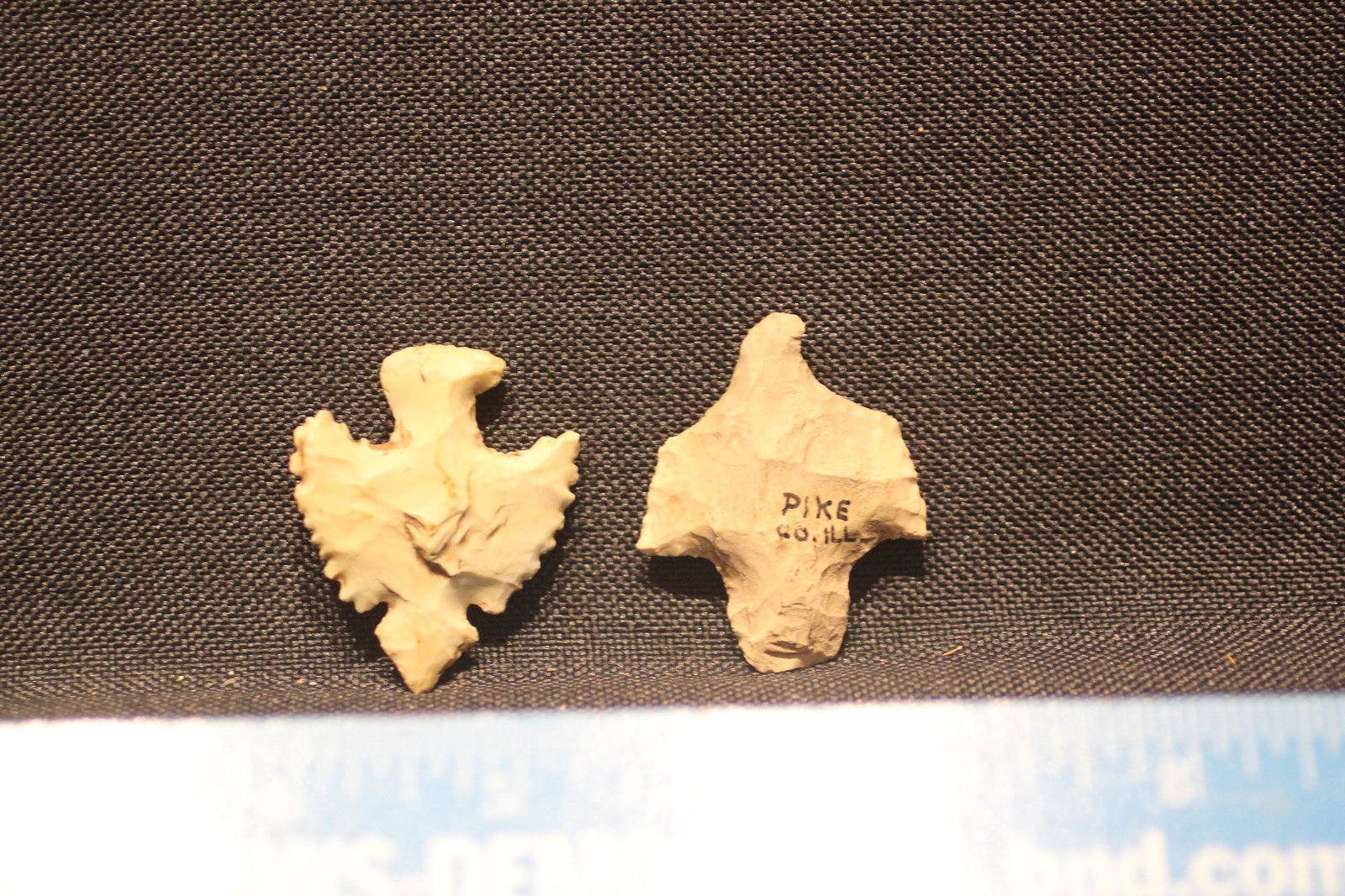 2 SMALL EAGLE FLINT EFFIGIES, PIKE CO, IL: See Lot Title