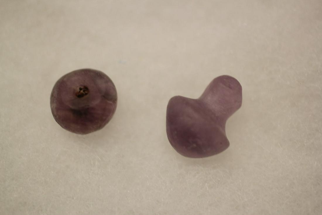 2 Rare Florspar Pieces, Bead & Ear Plug, Union Cnty, IL: See Lot Title