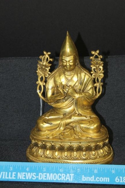 7 3/4" H Nepalese Bronze Monk Statue: See Lot Title