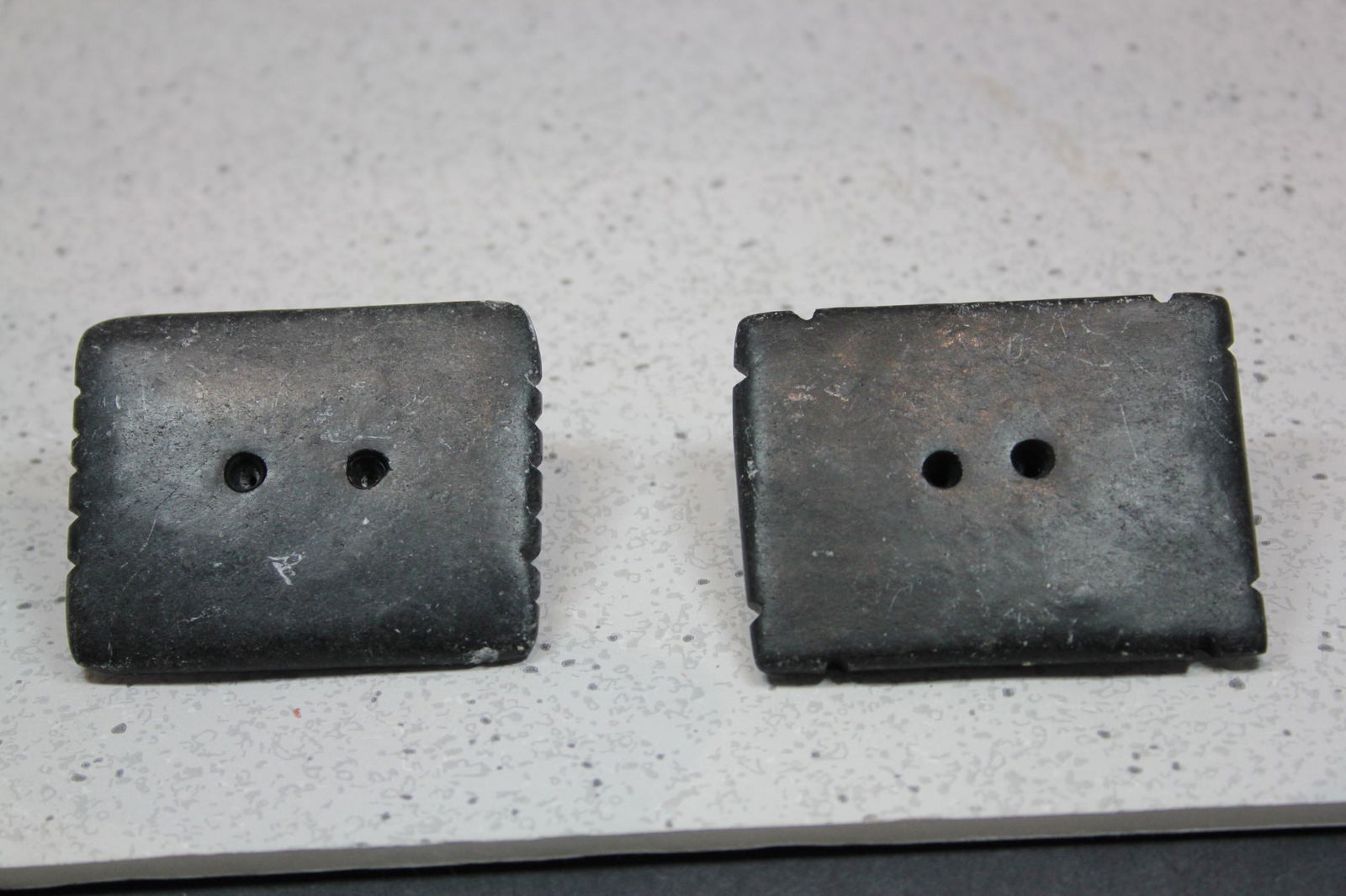 2 7/16" x 1 15/16" & 2 7/16" x 1 15/16" Pair of Gorgets: 2 7/16" x 1 15/16" & 2 7/16" x 1 15/16" Pair of Gorgets