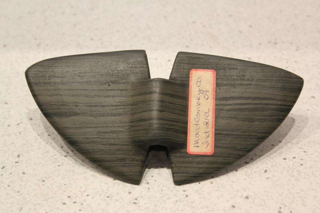 5 1/2" L x 2 3/4" W Banded Slate Butterfly Bannerstone, (1 of 2)