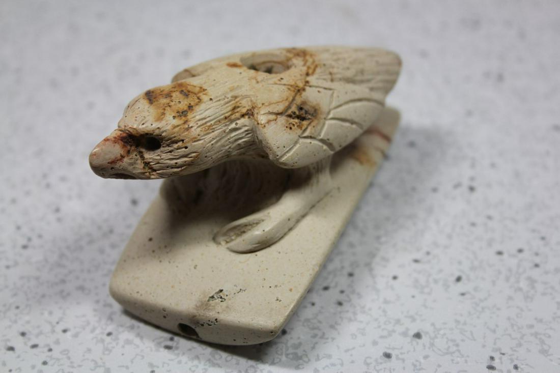 3 7/16" L X 1 3/4" W X 1 3/4 H Eagle Hopewell Pipestone (1 of 3)