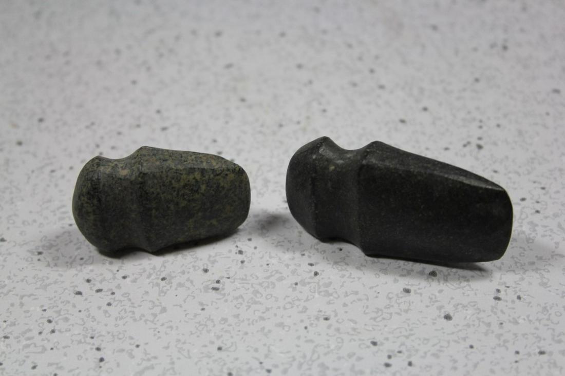 Lot of 2 Child's Stone Axes, 1 3/4" L & 2 3/16" L (1 of 3)