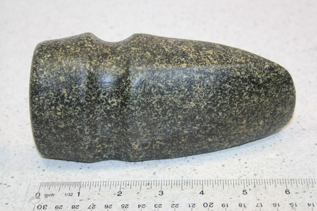 6 5/8" L X 3 1/6" H 3/4 GROOVED SPECKLED AXE, MAHASKA (1 of 2)