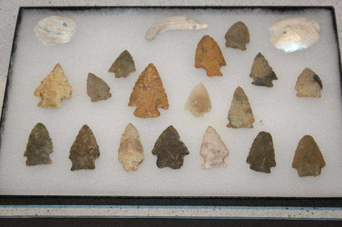17 KENTUCKY ARROWHEADS & 3 SHELL PENDANTS (1 of 1)
