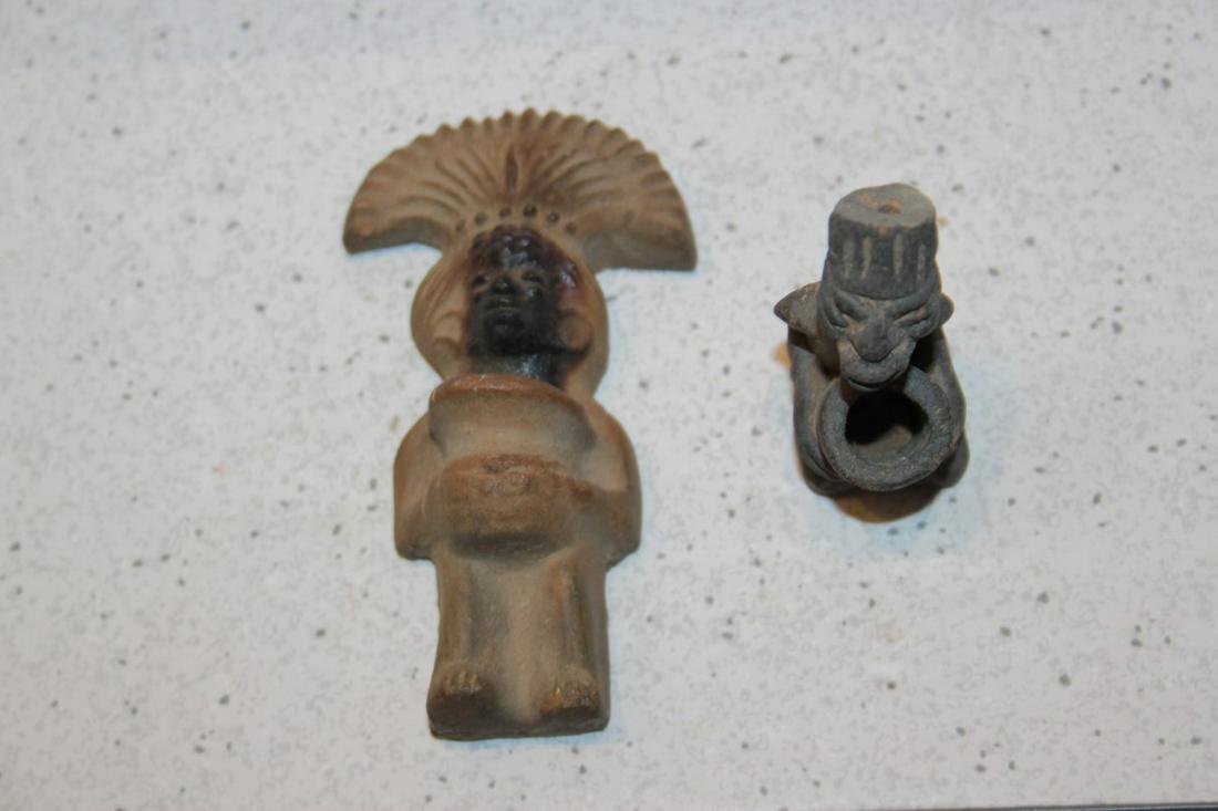 TWO HUMAN EFFIGY TERRA COTTA PIPES (1 of 1)