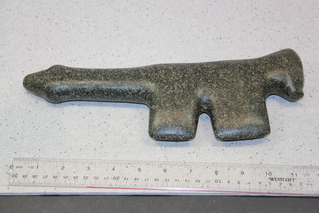11 3/4" L Stone Slave Killer Axe Depicting a Wolf, (1 of 3)