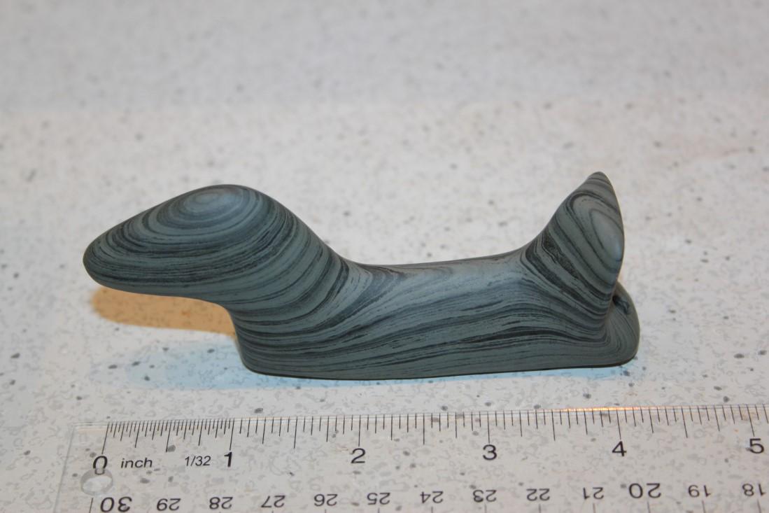 4 1/8" L Banded Slate Birdstone, IN (1 of 2)