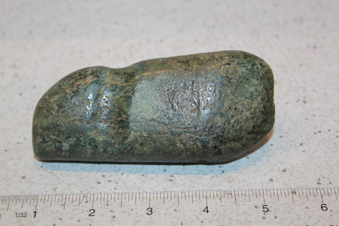 4 1/2" L x 2" W 3/4 Grooved Greenish Black Axe, Allen (1 of 2)