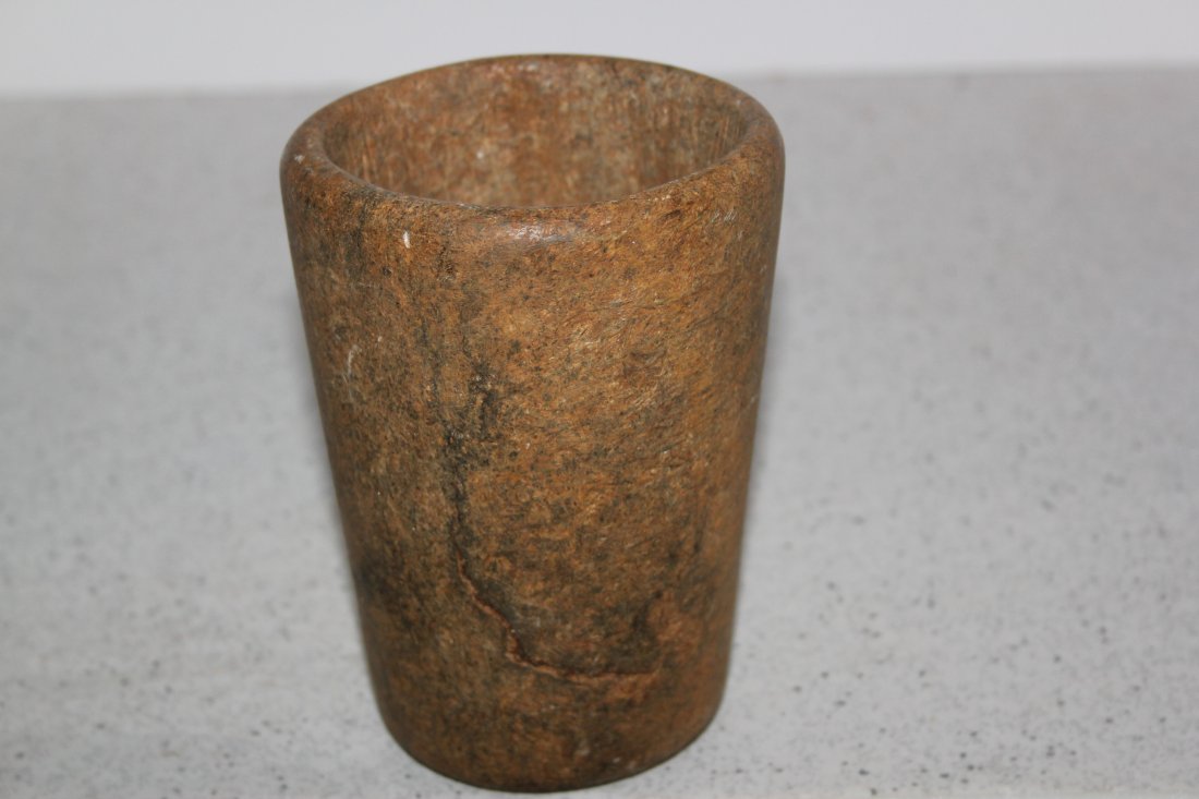 5 1/2" H x 4" W Pre-Columbian Mayan Stone Bowl (1 of 4)