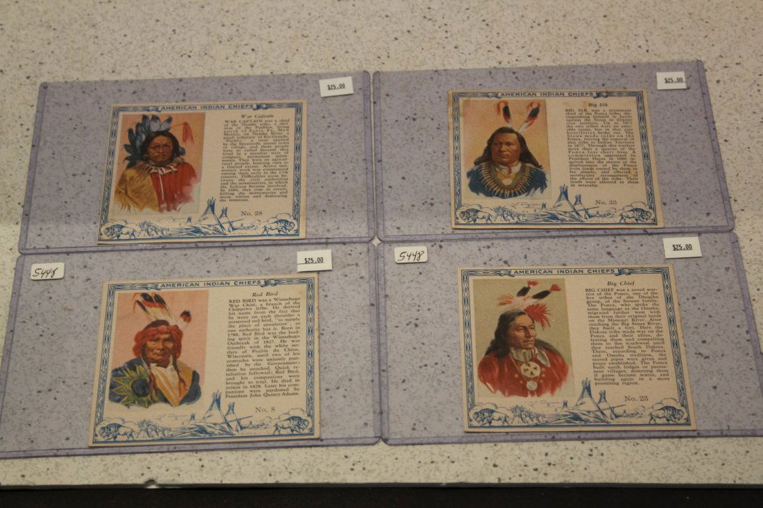 #8, 23, 28 & 33 TOBACCO AMERICAN INDIAN CHIEFS CARDS (1 of 2)