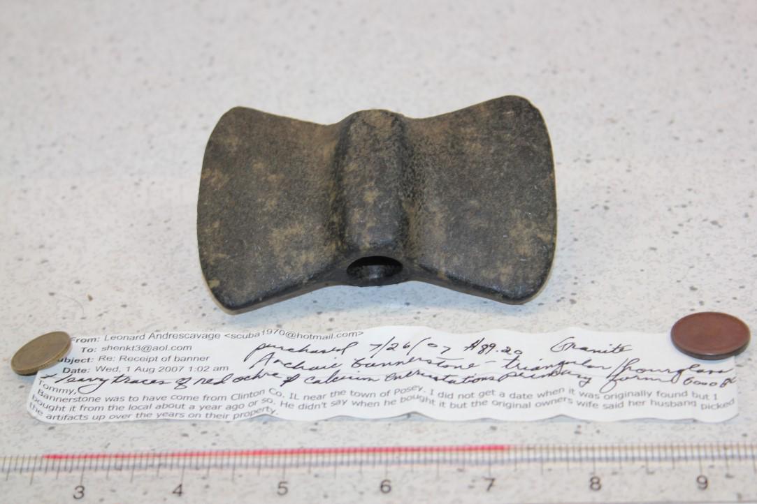 4" L x 2 5/8" W Winged Bannerstone, Clinton Co., IL (1 of 4)