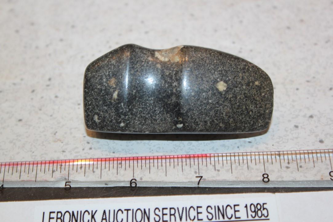 2 15/16" L x 1 3/8" W Ceremonial 3/4 Grooved Axe, IN w/ (1 of 2)