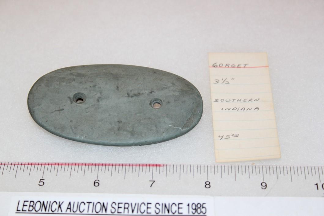 3 3/8" L x 1 1/16" W Gorget, Southern IN: 3 3/8" L x 1 1/16" W Gorget, Southern IN