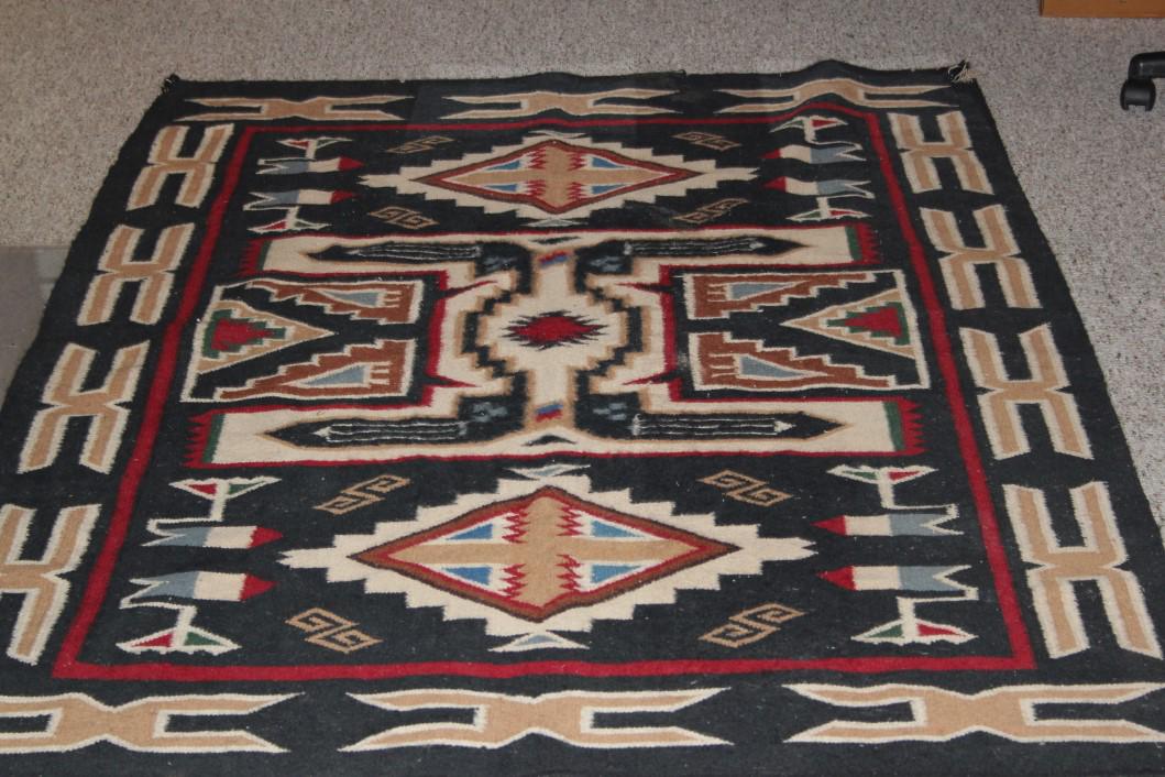 Rare, Approx 81" x 55" Navajo Rug, circa 1940s (1 of 6)