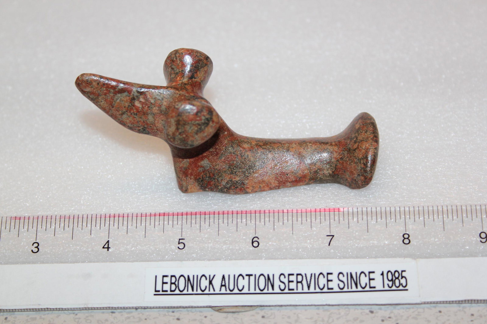 4 1/4"l x 2"H POPEYED BIRDSTONE, DEKALB, INDIANA: QUALITY CRAFTSMANSHIP