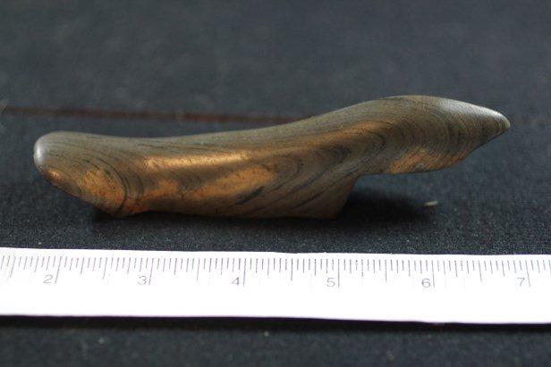 5 3/16"L Banded Slate Birdstone, Ohio: See Lot Title