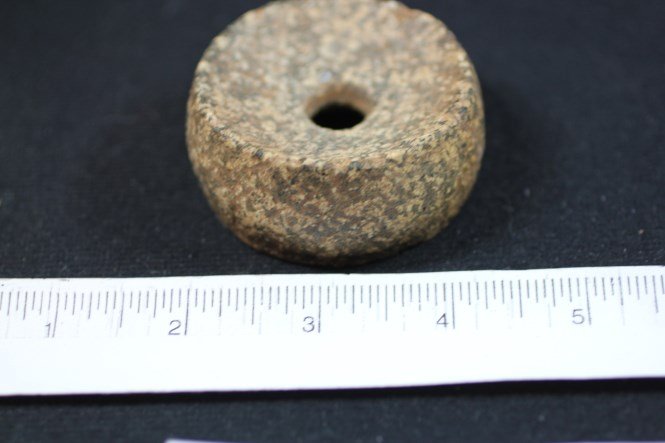 2 3/8"W x 1"H Perforated Discoidal, Madison Co.,: See Lot Title