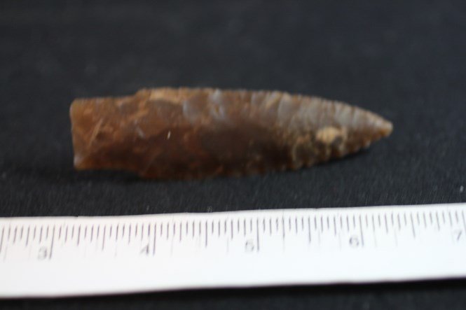 3 3/16"L Root beer Flint, Scotts Bluff Pt., Bexar,: See Lot Title
