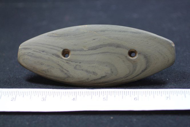 5 1/4"L x 2 1/16"W Banded Slate Gorget: See Lot Title