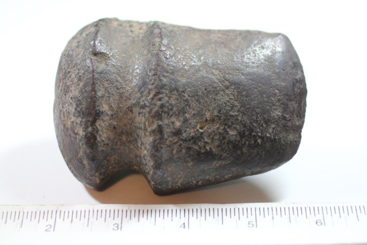 3 15/16'L x 2 7/8'W Hematite Axe, Fayette Co., Illinois: See Lot Title