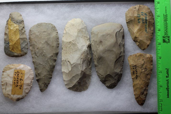 6 Celts( Diggers) & Scrapers, Jackson Co., Illinois: See Lot Title