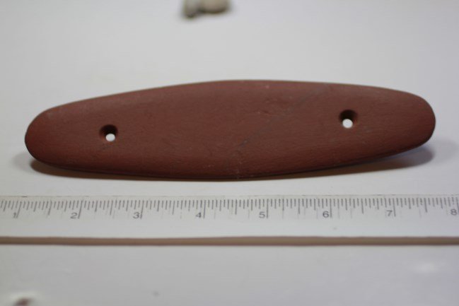 7"L x 1 15/16'W Catlinite Gorget, Wisconsin Ex-Bernie (1 of 2)