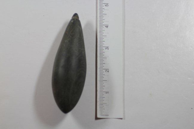 4 7/16"L Banded Slate Plummet: See Lot Title