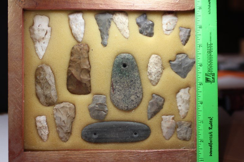 Frame of 2 Pendants & 18 miscellaneous Artifacts (1 of 1)