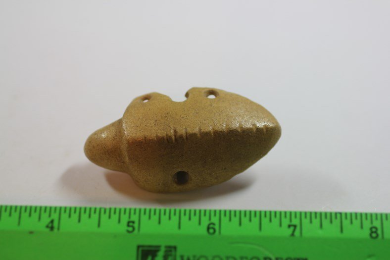 2 11/16" L x 1 5/16" W Turtle Effigy Gorget w/ (1 of 1)